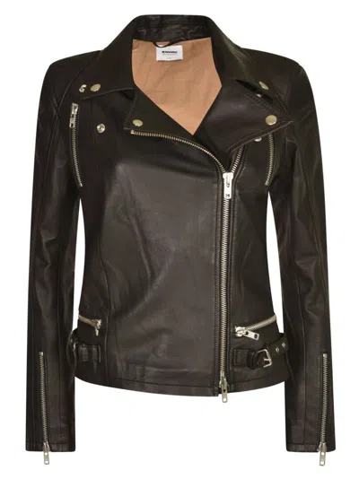 Sword 6.6.44 Classic Zipped Biker Jacket In Caffe