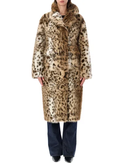 Sword 6.6.44 Sword Printed Faux Fur Coat In Animal Print