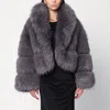Sword 6.6.44 Sword  Short Grey Faux Fur Coat In Gray