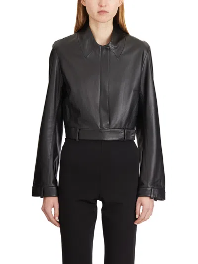 Sword 6.6.44 Sword Short Leather Jacket In Multi