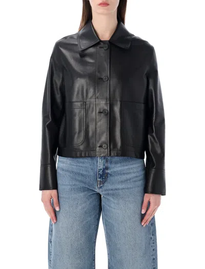 Sword 6.6.44 Sword Smooth Nappa Leather Cropped Jacket In Black