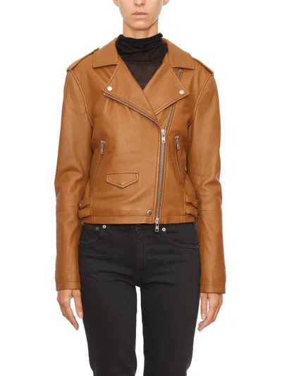 Sword 6.6.44 Sword Studded Leather Jacket In Brown