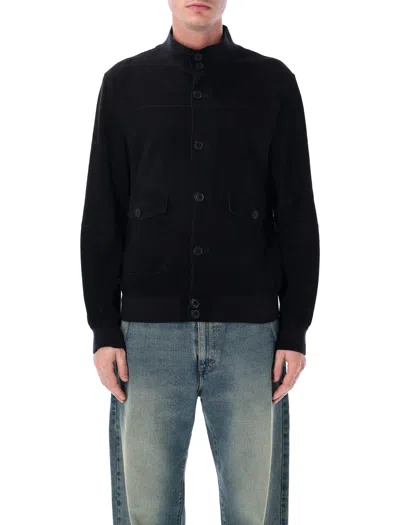 Sword 6.6.44 Sword Suede Biker Jacket In Blue