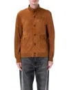 Sword 6.6.44 Sword Suede Button-front Jacket In Brandy