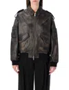 Sword 6.6.44 S.w.o.r.d 6.6.44 Brown Rub-off Leather Bomber In Brown