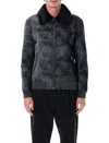 Sword 6.6.44 Sword Sword Eco-leather Biker Jacket With Shearling Collar In Black