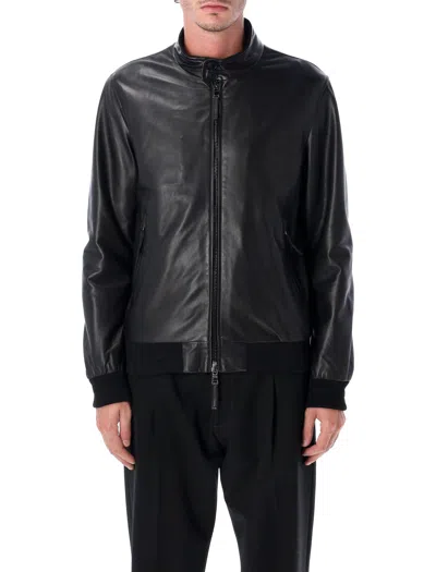 Sword 6.6.44 Sword Zip-up Leather Jacket In Black