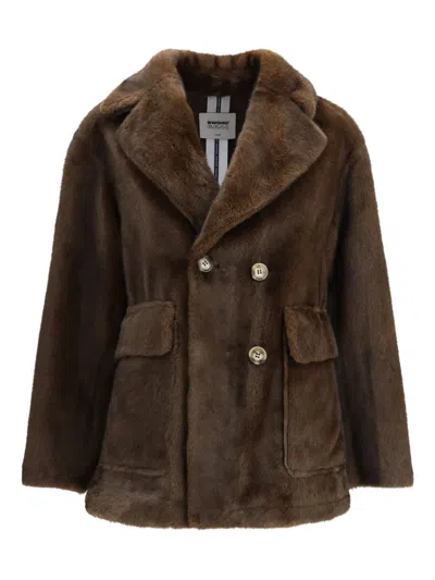 SWORD 6.6.44 WIDE-LAPEL PATCH-POCKET COAT