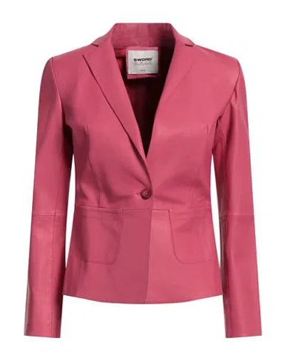 Sword 6.6.44 Woman Blazer Magenta Size 8 Leather