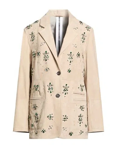 Sword 6.6.44 Woman Blazer Sand Size 6 Leather In Nude