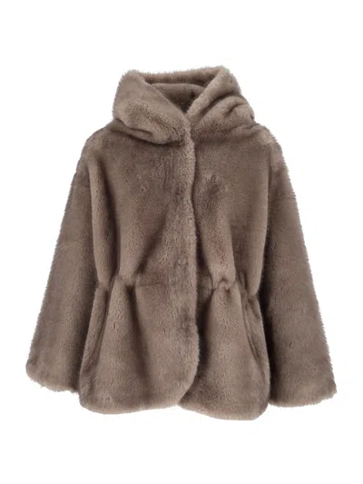 Sword 6.6.44 Woman Fake Fur Jacket In Brown