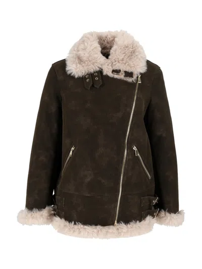 Sword 6.6.44 Woman Fake Fur Jacket In Brown