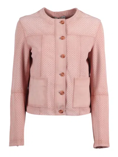 Sword 6.6.44 S.w.o.r.d. 6644 Woman Goat Suede Leather Jacket In Pink