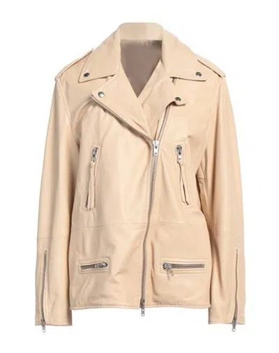 Sword 6.6.44 Woman Jacket Beige Size 12 Leather