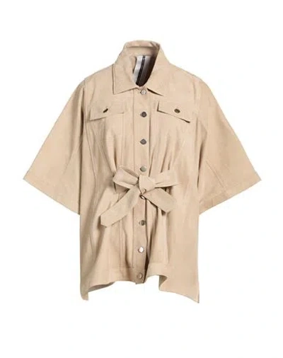 Sword 6.6.44 Woman Jacket Beige Size 6 Leather In Neutral