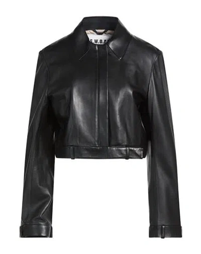 Sword 6.6.44 Woman Jacket Black Size 8 Leather