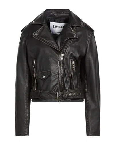Sword 6.6.44 Woman Jacket Black Size 8 Leather