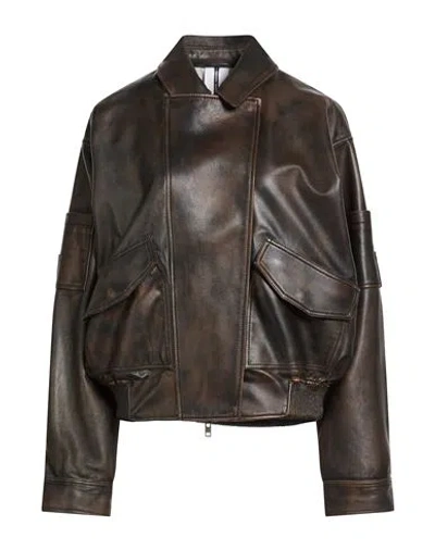 Sword 6.6.44 Woman Jacket Brown Size 6 Leather