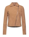 Sword 6.6.44 Woman Jacket Camel Size 12 Soft Leather In Beige