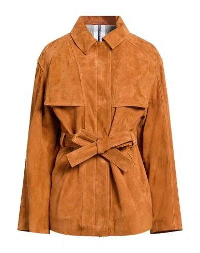 Sword 6.6.44 Woman Jacket Camel Size 6 Leather In Orange