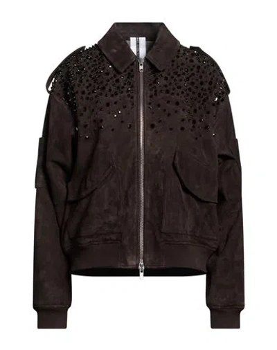 Sword 6.6.44 Woman Jacket Dark Brown Size 6 Leather