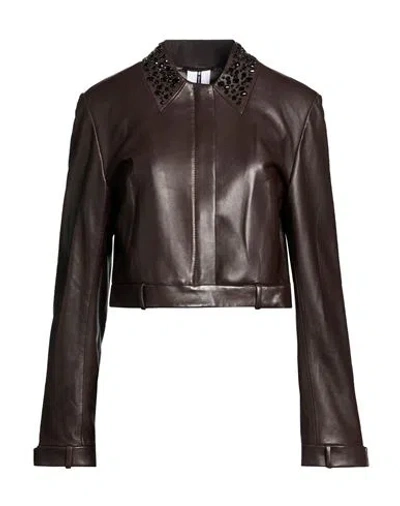 Sword 6.6.44 Woman Jacket Dark Brown Size 6 Leather