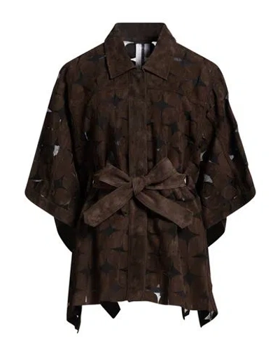 Sword 6.6.44 Woman Jacket Dark Brown Size 6 Leather