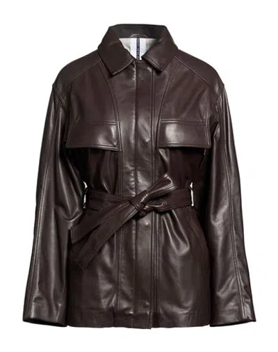 Sword 6.6.44 Woman Jacket Dark Brown Size 6 Leather