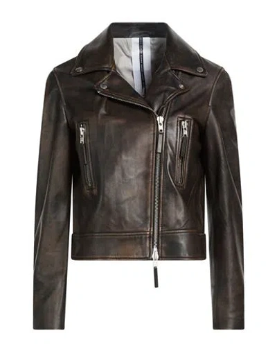 Sword 6.6.44 Woman Jacket Dark Brown Size 6 Leather