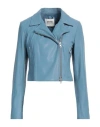 Sword 6.6.44 Woman Jacket Light Blue Size 8 Leather