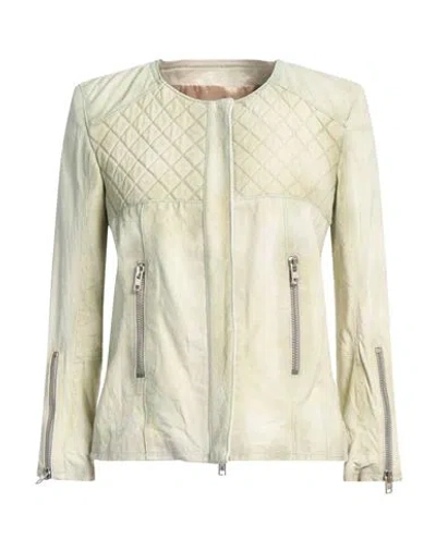 Sword 6.6.44 Woman Jacket Light Green Size 10 Leather