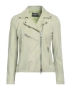 Sword 6.6.44 Woman Jacket Light Green Size 10 Soft Leather In Green