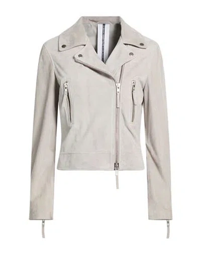 Sword 6.6.44 Woman Jacket Light Grey Size 6 Leather In Gray