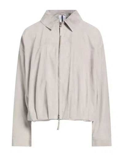 Sword 6.6.44 Woman Jacket Light Grey Size 6 Leather In Gray