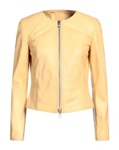 Sword 6.6.44 Woman Jacket Ocher Size 8 Leather In Yellow