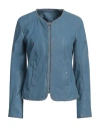 Sword 6.6.44 Woman Jacket Pastel Blue Size 10 Leather