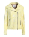 Sword 6.6.44 Woman Jacket Pastel Yellow Size 6 Soft Leather In Yellow