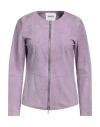 Sword 6.6.44 Woman Jacket Purple Size 12 Leather In Purple