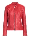 Sword 6.6.44 Woman Jacket Red Size 6 Leather In Red