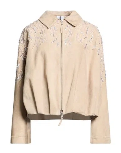 Sword 6.6.44 Woman Jacket Sand Size 6 Leather In Neutral