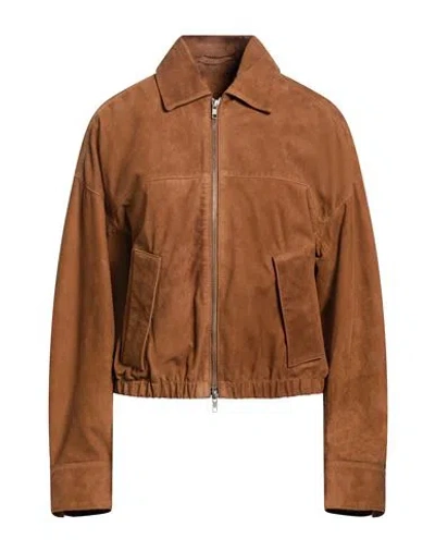 Sword 6.6.44 Woman Jacket Tan Size 10 Leather In Brown