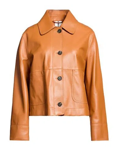 Sword 6.6.44 Woman Jacket Tan Size 6 Leather In Brown