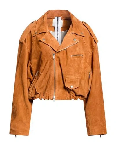 Sword 6.6.44 Woman Jacket Tan Size 6 Leather In Brown