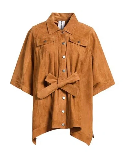 Sword 6.6.44 Woman Jacket Tan Size 6 Leather In Brown
