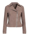 Sword 6.6.44 Woman Jacket Dove Grey Size 10 Soft Leather In Grey