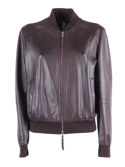 Sword 6.6.44 S.w.o.r.d. 6644 Woman Leather Jacket In Brown
