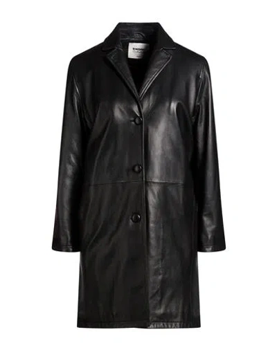 Sword 6.6.44 Woman Overcoat & Trench Coat Black Size 6 Leather