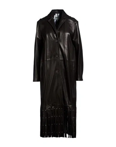 Sword 6.6.44 Woman Overcoat & Trench Coat Black Size 6 Leather