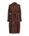 Sword 6.6.44 Woman Overcoat & Trench Coat Chocolate Brown Size 6 Leather