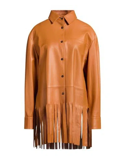 Sword 6.6.44 Woman Shirt Tan Size 6 Leather In Brown